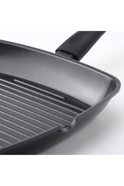 IKEA Hemlagad Grill Pan, Black, 28X28 Cm, Non-Stick Coating