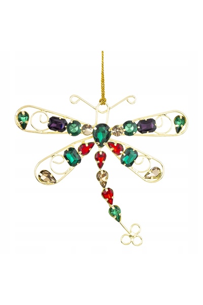 Artpol Ornament suspendat 11.5x13x1 cm, glob de brad cu strasuri și cristale