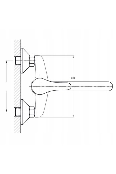 Nergis Baterie PSB Elba de perete pentru chiuvetă monocomandă 40 mm
