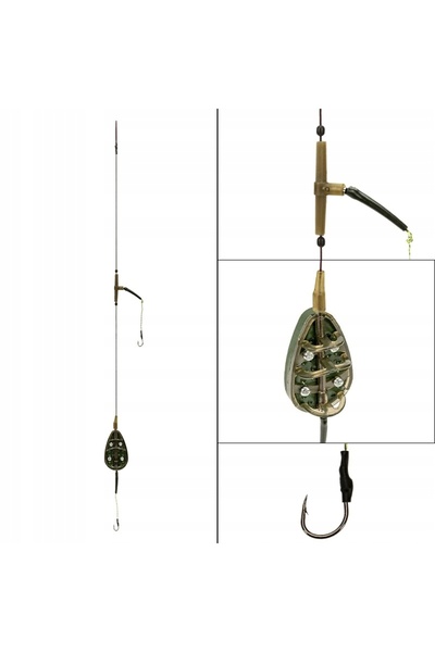NO BRAND METODA Feeder GRUNT Pescuit GRUNT SET 2 Cârlige CRAP AMUR 90g