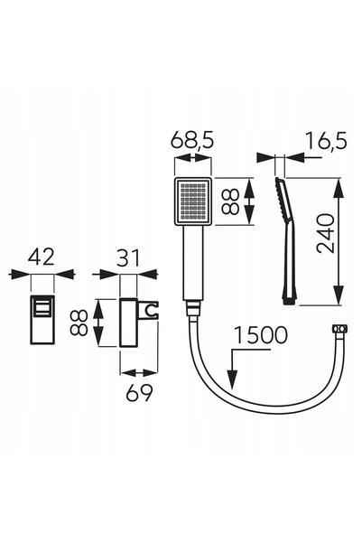 FERRO SINUS U170BL-B set de duș montat la suprafață