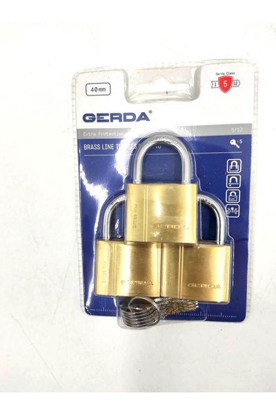 gerda BRASS LINE KMZ S40 Set de 3 lacăte triple din alamă