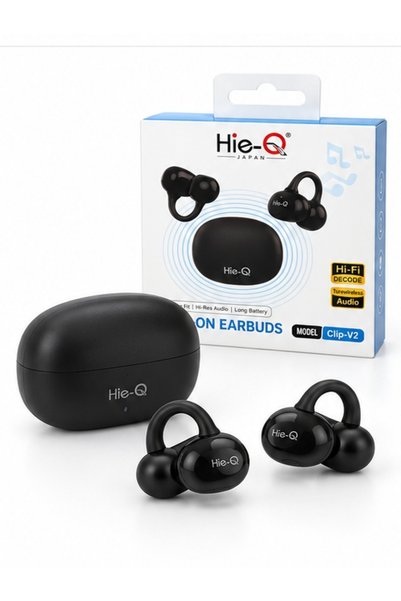HIE-Q سماعات أذن لاسلكية بتصميم تثبيت حول الأذن مع علبة شحن