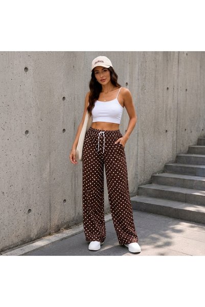 ROSE DAWSON Women's New Season Comfortable Cut Polka Dot Modal Trousers with ...