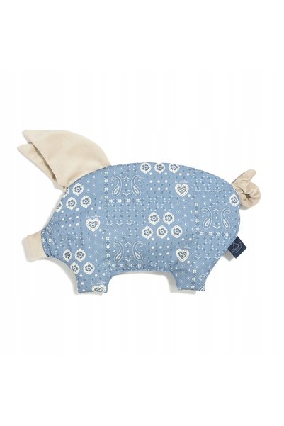 La Millou Pernă din denim cu bandană de catifea cu porc adormit