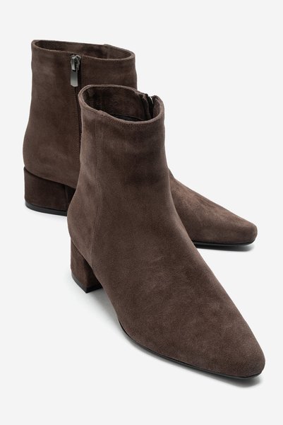 LuviShoes MAROBY Cizme de damă din piele naturală din piele intoarsa maro cu ...