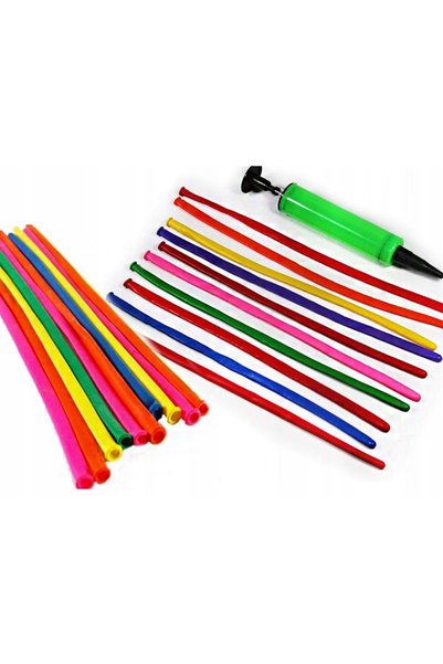NO BRAND Baloane pentru modelare tuburi lungi 100 buc + POMPĂ