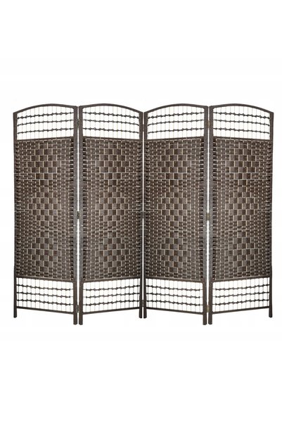 NO BRAND Paravan de grădină pliabil din lemn cu 4 panouri, 180Hx200 cm