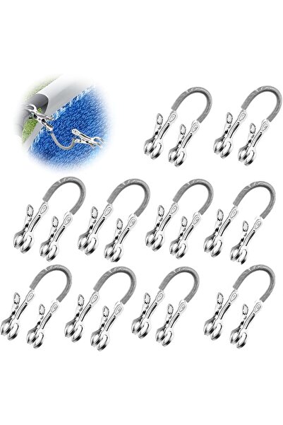 Generic 10 PCS Stainless Steel Swimming Pool Cover Clips,for Aboves Ground Po...