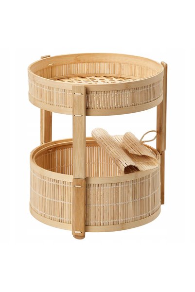 IKEA KANELMOTT Coș pentru fructe/legume, set de 2, bambus