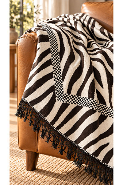 la lune home Zebra Pattern Double Size 180X220 cm Cotton Blanket
