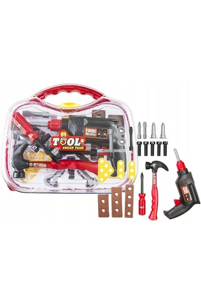 LeanToys ND24_1381 Trusă de scule în cutie pentru bricolaj