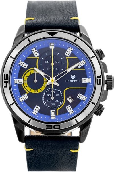 PERFECT Ανδρικό Ρολόι CH02L - Χρονογράφος (zp351e) + Κουτί - (CH02L-09)
