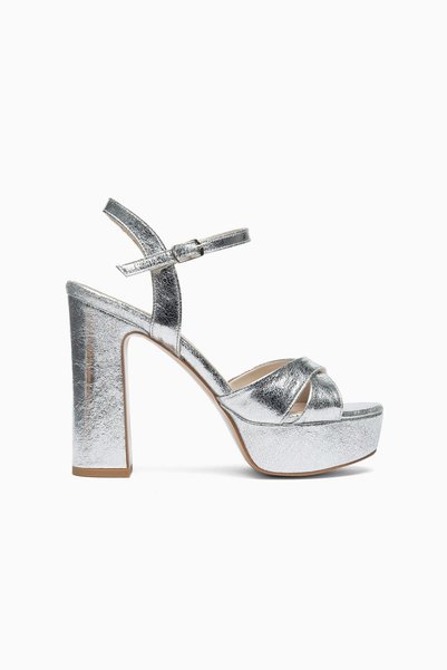 ALTIN TOPUK Women's Silver Platform Heeled Shoes