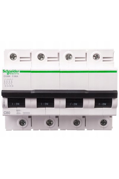 Schneider Electric C120N 4P 80A C 10KA 415V Releu de supratensiune (exclusiv)