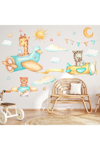 Generic ملصق جداري لغرفة الأطفال بتصميم حيوانات للبنات والأولاد وغرفة الأطفال...