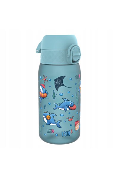 Ion8 Sticlă pentru copii 350 ml cu rechinuțe, etanșă, fără BPA
