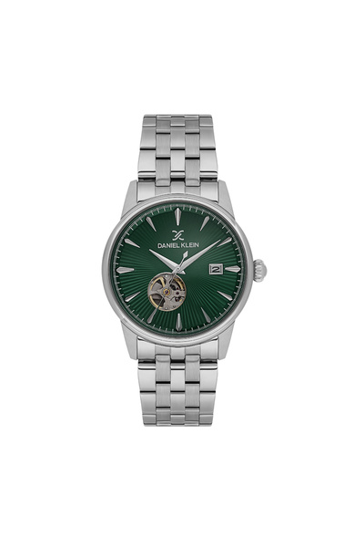 Daniel Klein Skeleton Silver Stainless Steel Automatic Watch for Men DK.1.142...
