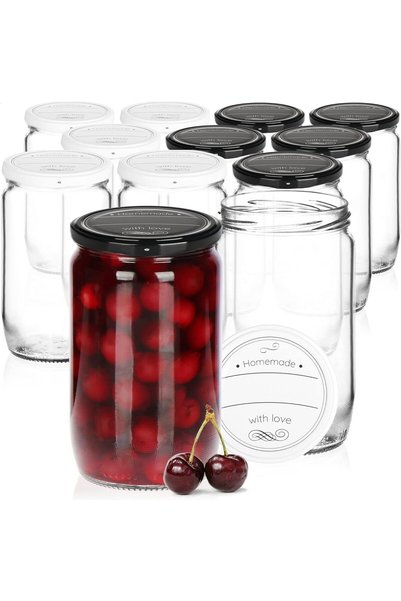 NO BRAND 12x BORCANE DIN LEMN DE 720ml PENTRU CONSERVAREA MARMELADELOR ȘI PRE...