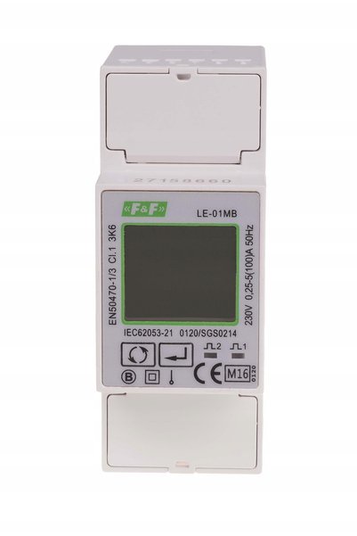 F&F DİZAYN Contor monofazat de energie activă și reactivă, m-bus, 100(5)A, MID