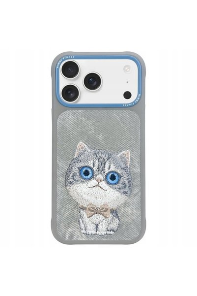 NO BRAND Husă Nimmy Big Eyed Pet 2.0 Pisică pentru iPhone 17 Pro gri
