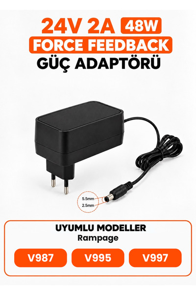 Rampage 24V 2A Direksiyon Seti Şarj Aleti Adaptörü V987, V995, V997 Uyumlu Ad...