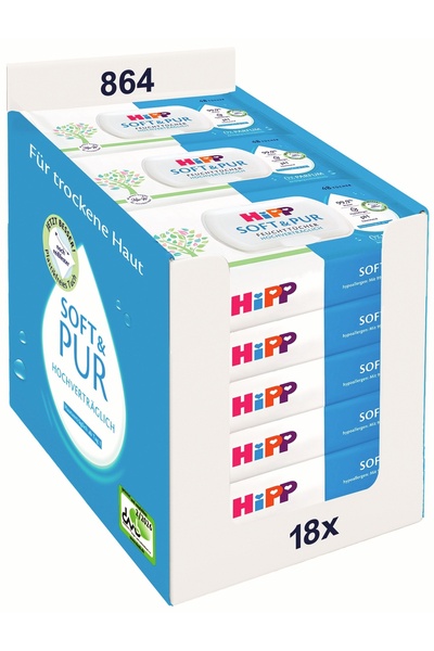 Hipp Babysanft ČerveČele de curÄČare Delicate Či Pure (18 x 48 bucÄČi)