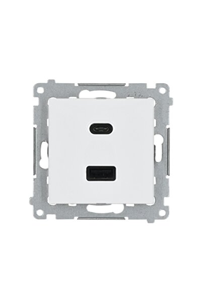 Kontakt-Simon Încărcător USB dublu, C+A, alb, putere maximă de încărcare: 30W...