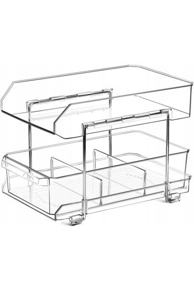 NO BRAND Organizator transparent cu 2 niveluri pentru chiuvetă de bucătărie, ...