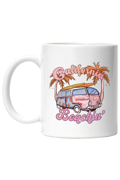 INOVATIX Cana alba personalizata,California beachin',vara,vacanta,relaxare,co...