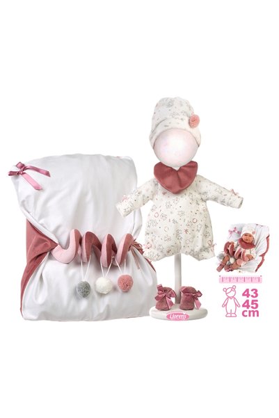 Llorens Costum M740-26 pentru nou-născuți, mărime 40-42 cm, cu saltea și jucărie