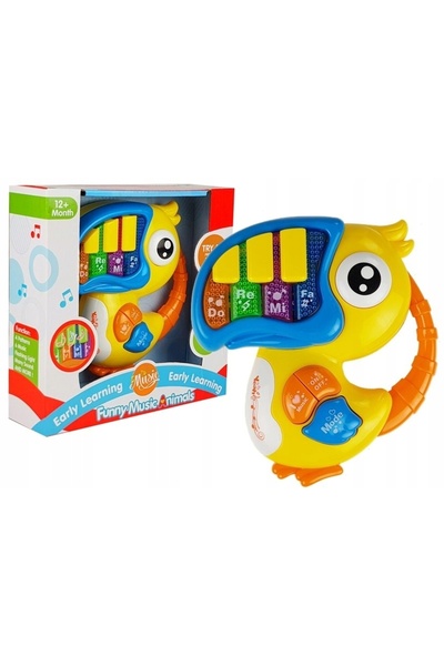 LeanToys ND24_4065 Pian Orgă Do Re Mi Papagal Galben