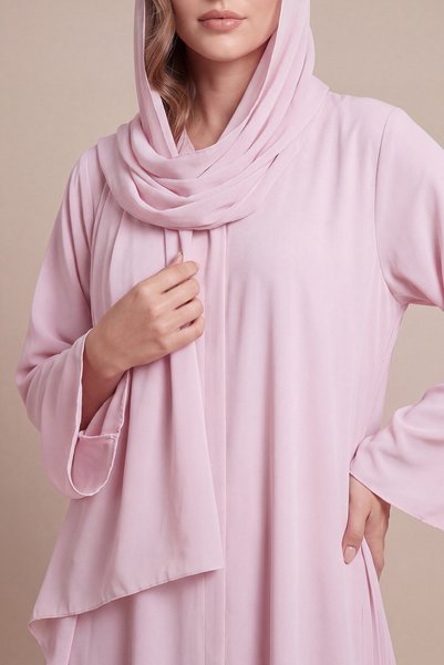 Veil by Aisha Pearl Pink Pleated Abaya