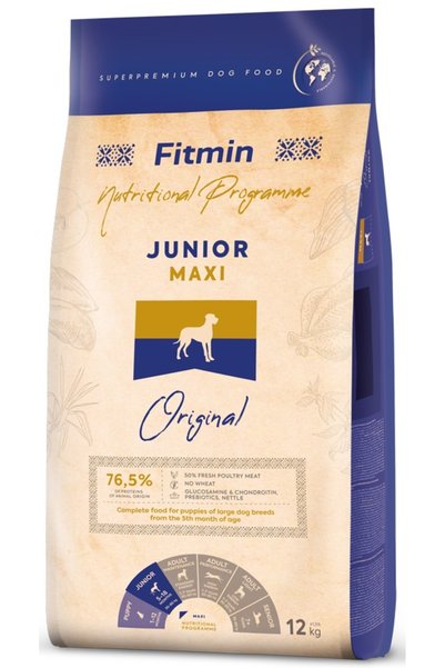 Fitmin Maxi Dog Junior cu carne de pasăre pentru căței 12 kg