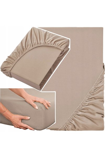 NO BRAND Cearșaf de pat 100% bumbac pieptănat 200x200 + 30cm cu elastic pentr...