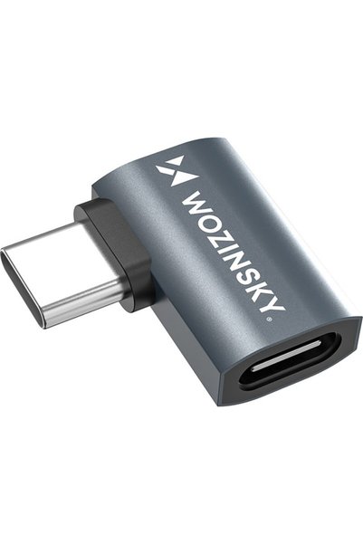 WOZINSKY USB-C - USB-C 40Gb/s 240W 8K OTG Γωνιακός Αντάπτορας - Γκρι - (WPKB-01)