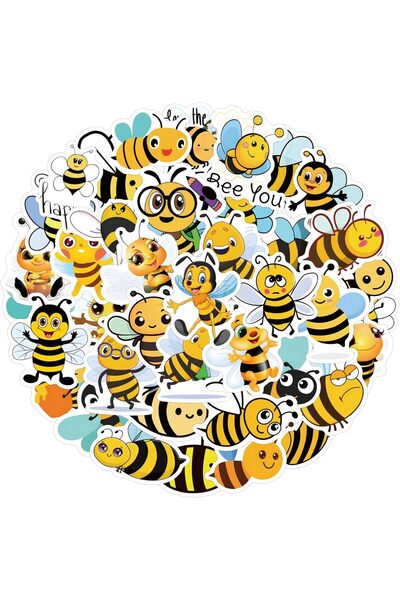 Generic Cute Bee Sticker - 60PCS Cute Small Honey Bee Decals Vinyl Waterproof...