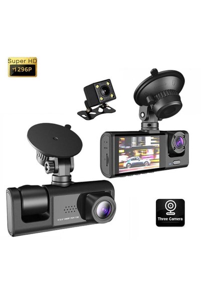 OEM Cameră auto DVR Black Box Super HD 1296P, Viziune nocturnă, Senzor G, set...