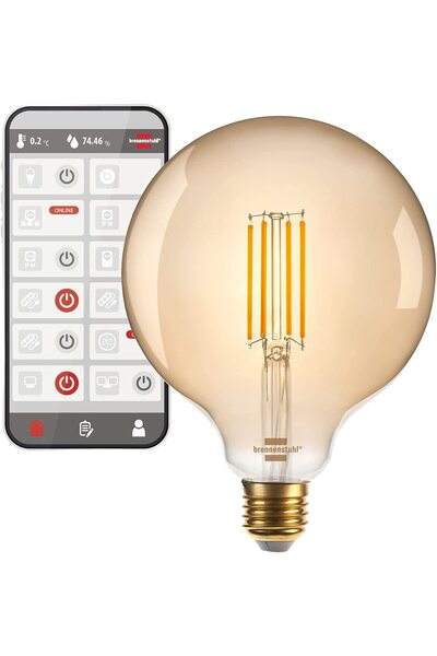 Brennenstuhl Bec LED cu filament WiFi, tip glob