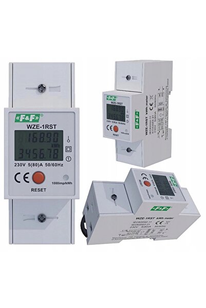 F&F DİZAYN Contor de consum de energie monofazat 45A cu funcție de resetare W...