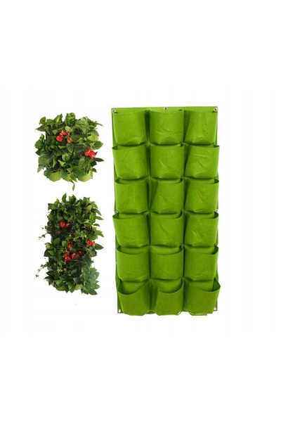 NO BRAND Jardinieră suspendată din fetru verde, cu 18 buzunare, 100x50 cm