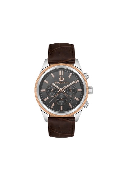 Bigotti Quotidiano Dark Brown Genuine Leather Watch for Men BG.1.10688-5