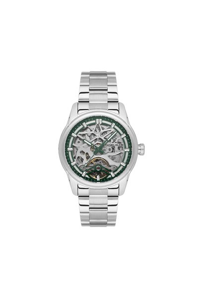 Daniel Klein Skeleton Silver Stainless Steel Automatic Watch for Men DK.1.142...