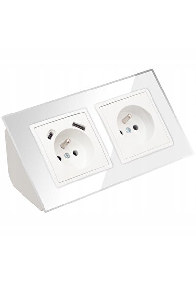 ADELID Mobilier cu sticlă dublă Priză de colț Birou Priză de bucătărie USB Ti...