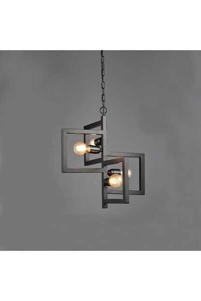 Aca Light Κρεμαστό Φωτιστικό 4xE27 Μαύρο Μέταλλο Φ42xΥ98εκ. SIRIUS / KS14254BK