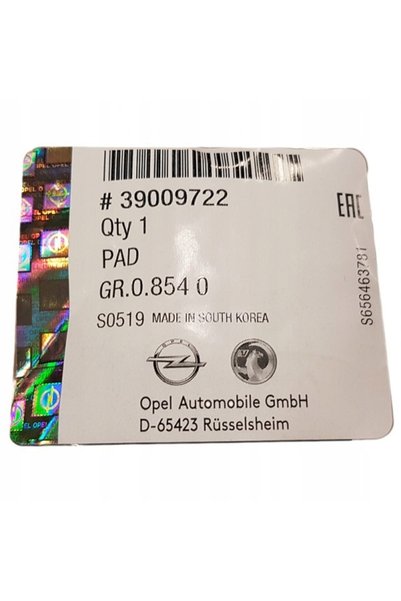 Opel GUMIȚE PEDALĂ FRÂNĂ AMBREIAJ ASTRA K 39009722 39009726 OE