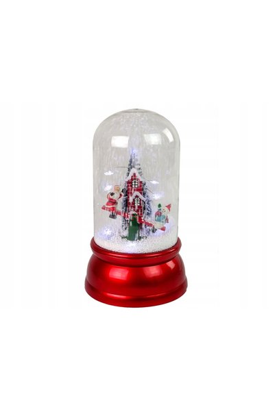 LeanToys Ornament de Crăciun într-o cupolă, decorațiune cu Moș Crăciun înzăpe...
