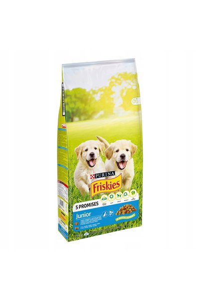 Friskies Hrană pentru căței junior cu pui, lapte și legume 15 kg