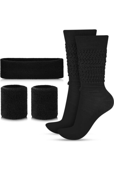 Generic 80s Neon Costumes Accessories Set, Slouch Socks Sweatband Headband Wr...