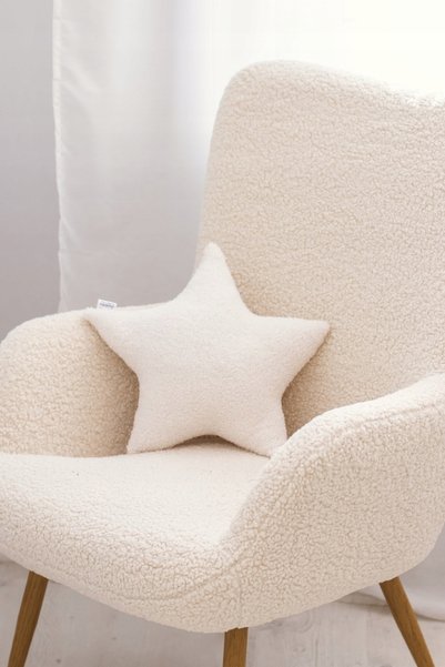 NO BRAND Pernă decorativă stea BOUCLE ECRU